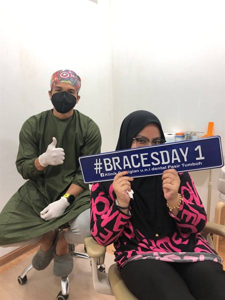 Pesakit u.n.i Dental Pasir Tumboh bersama doktor, #BRACESDAY 1